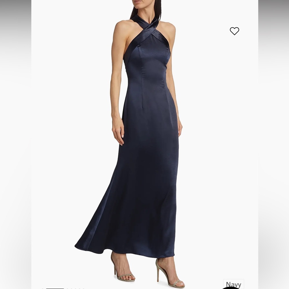 NWT As It May $395 Liv Halter Gown (navy) Size Small